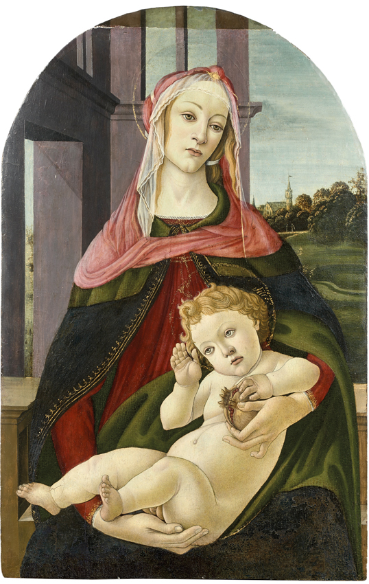 Vièrge à la Grenade, catalogued as Sandro Botticelli and studio