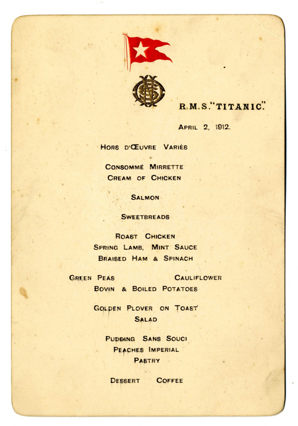Titanic menu