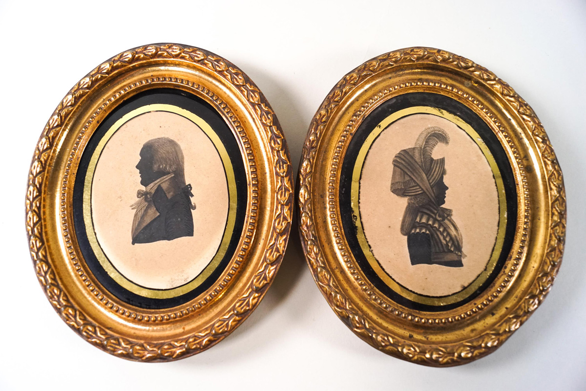 Pen and ink silhouettes Mendip auction rooms