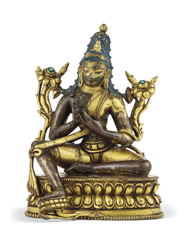 Gilt bronze figure of Padmapani Lokeshvara
