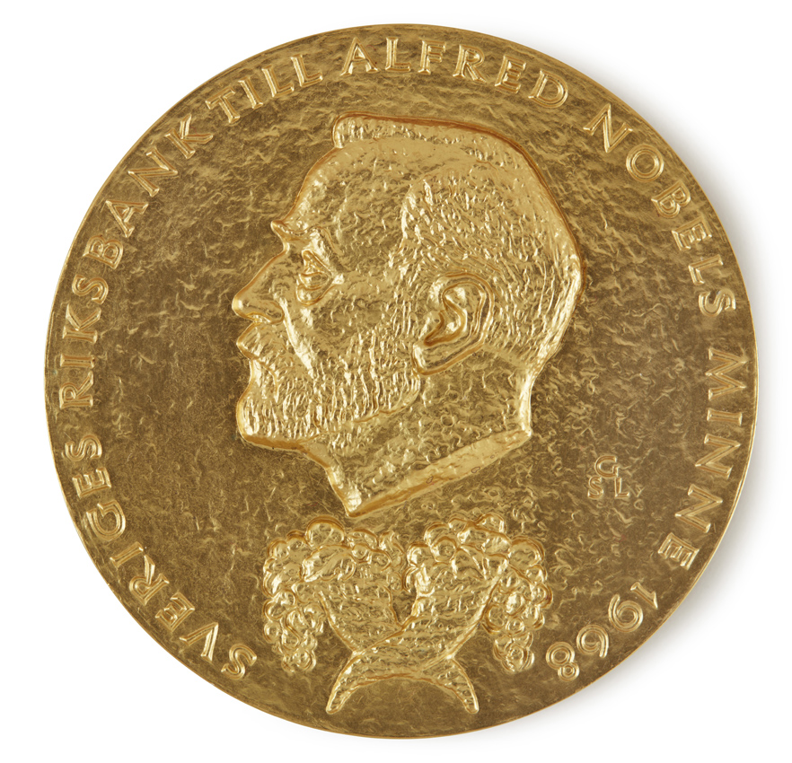 Nobel prize gold medal awarded to Friedrich von Hayek