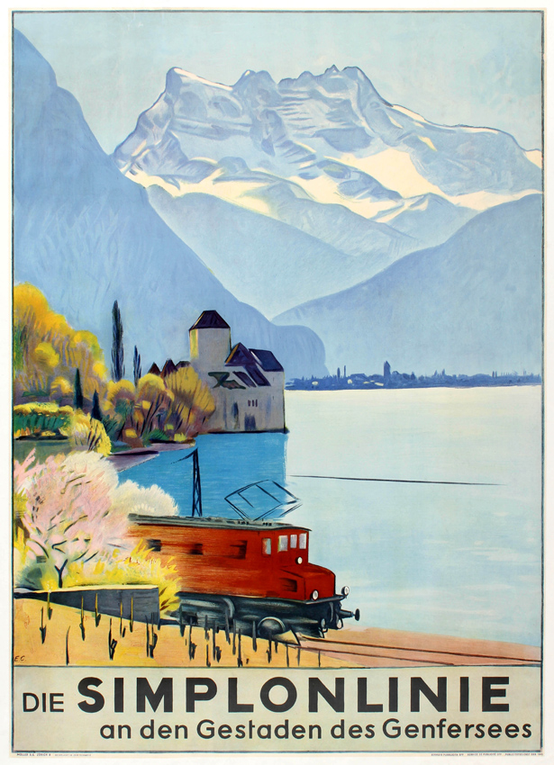 Travel poster advertising The Simplon Line