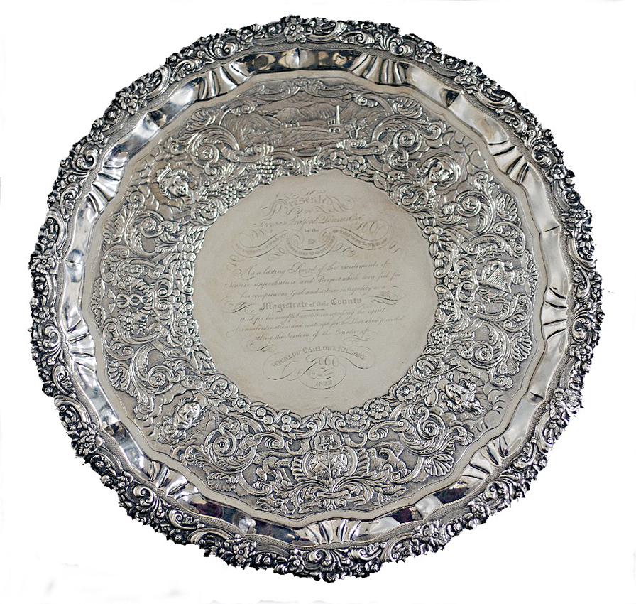 Edward Powell and Twycross silver tray