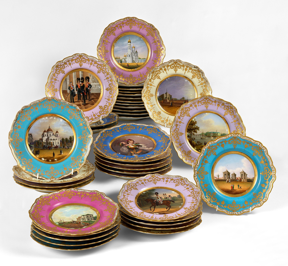 Plates from the dowry service of Grand Duchess Alexandra Nikolaevna