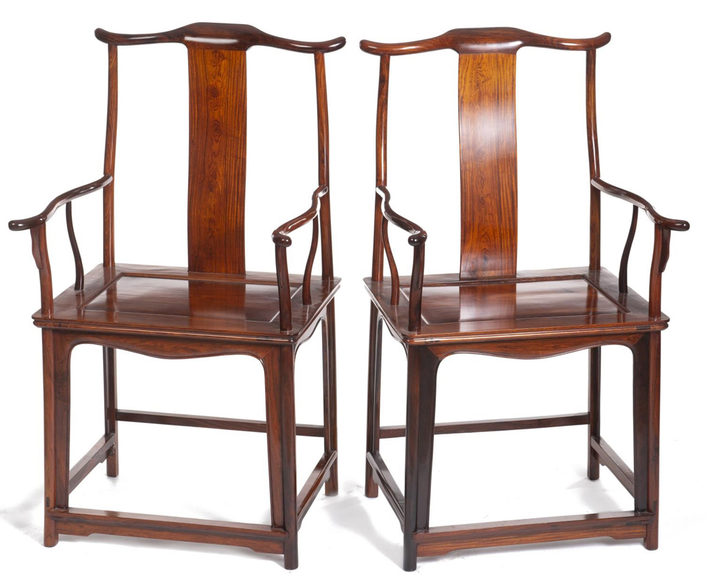 Chinese huanghuali armchairs