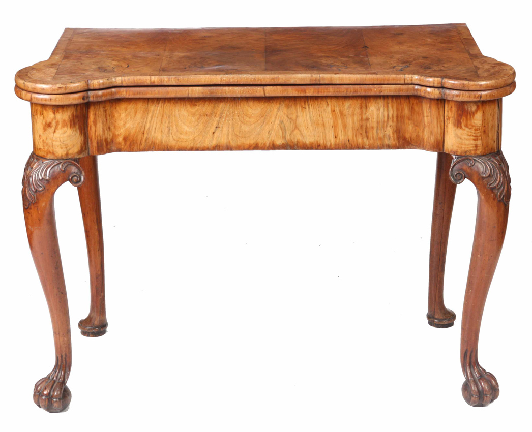 Antique walnut card table
