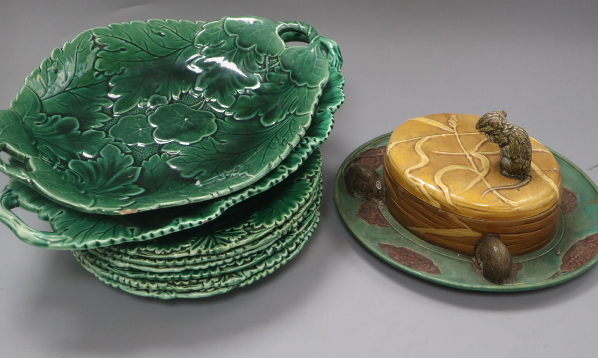 majolica cheese dish