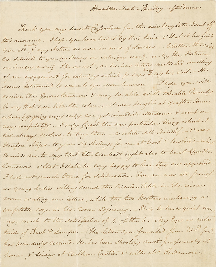 Lot 5 Jane Austen. Autograph Letter Signed (J. Austen), to her sister Cassandra.jpg
