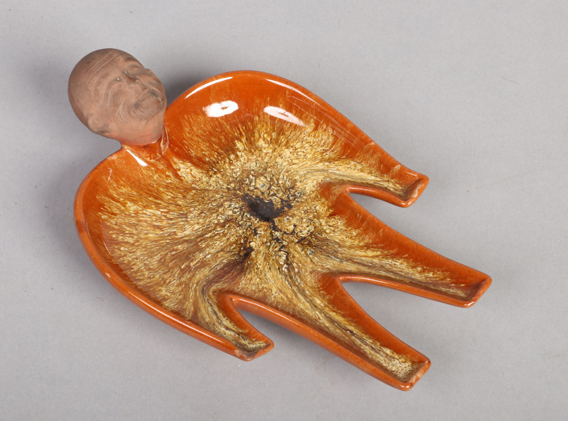 Linthorpe pottery dish by Christopher Dresser