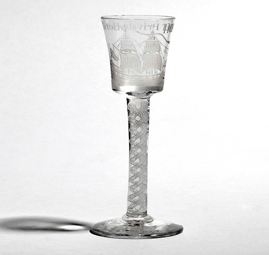 Privateer 18th century wine glass