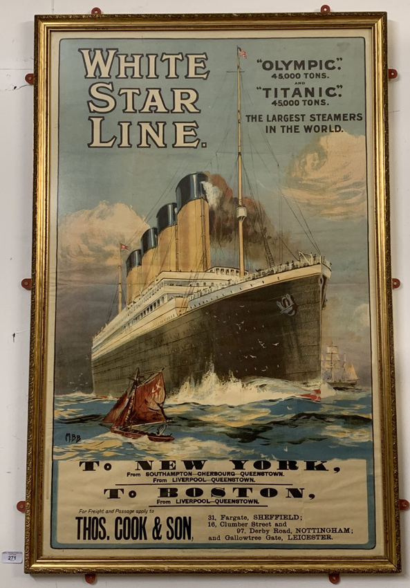 White Star Line Olympic and Titanic poster