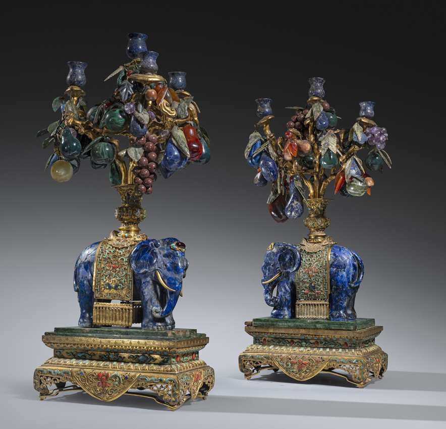 Qing lapiz lazuli elephants