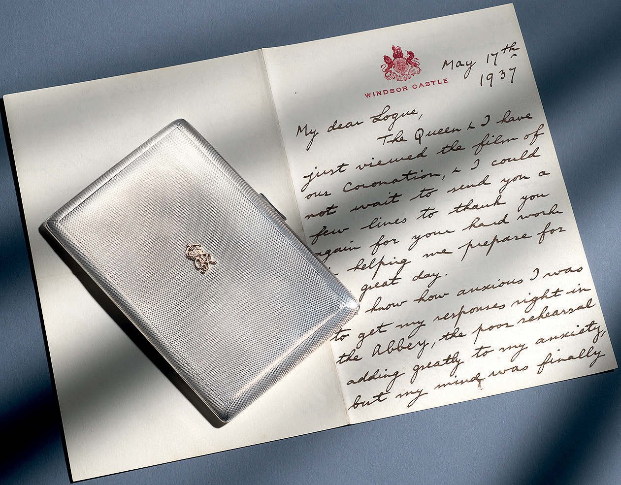 Cigarette case given by George VI to Lionel Logue