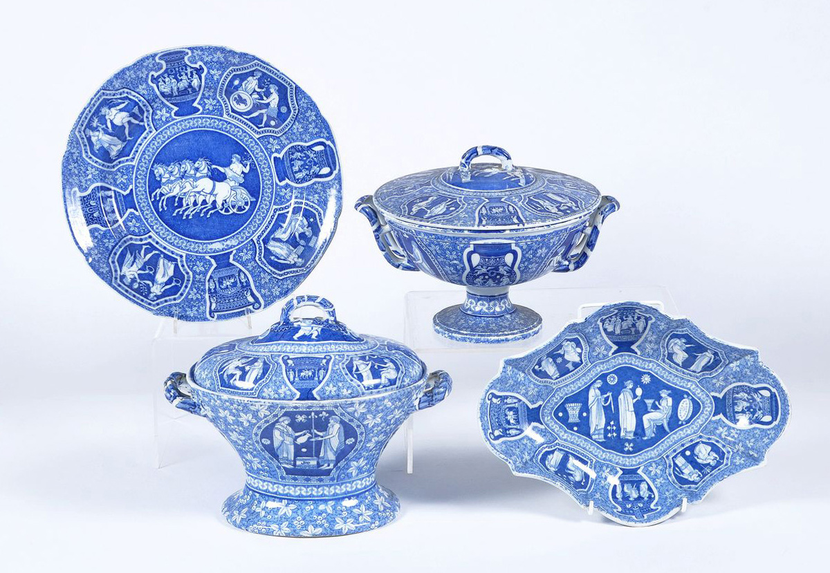 Spode blue and white printed pearlware