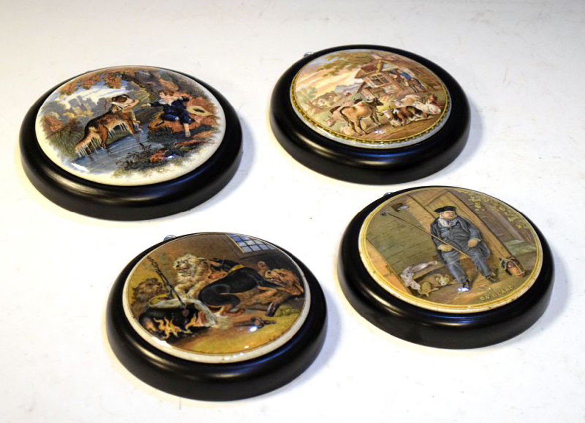 Victorian prattware pot lids