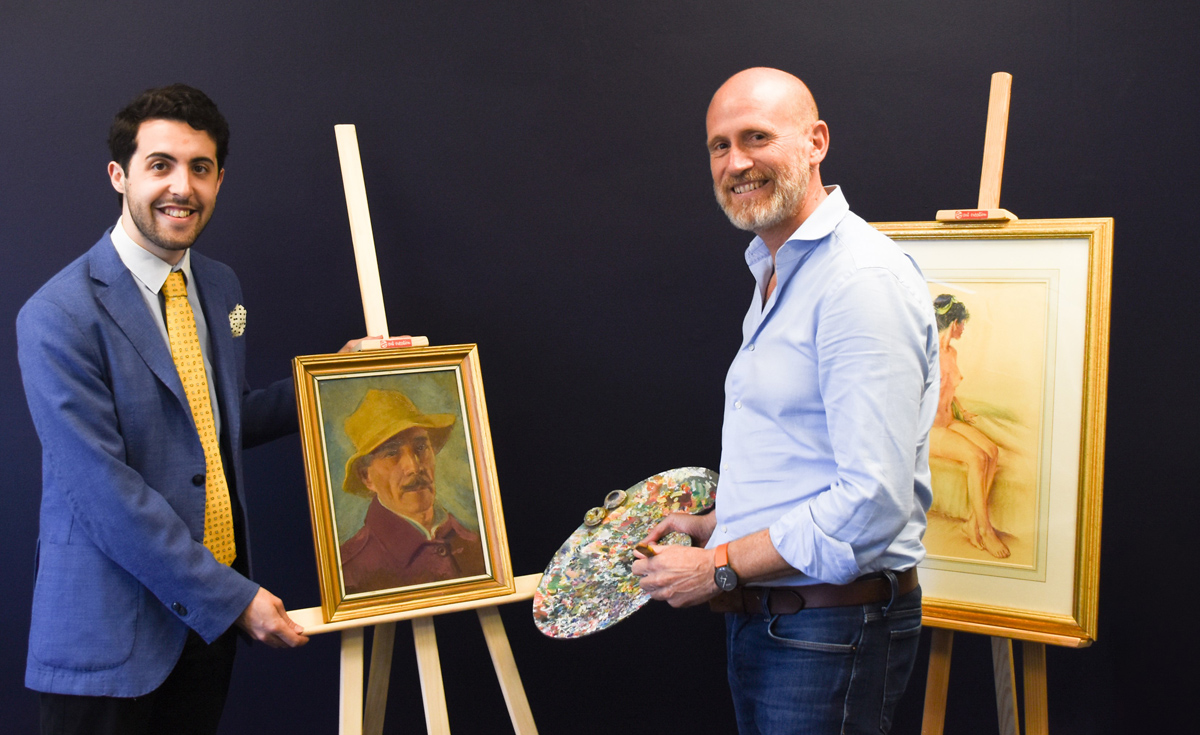 Auctioneer Harrison Goldman with Luis Matania.jpg