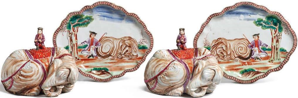 Chinese export elephant form tureens