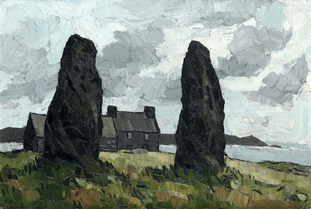 Kyffin Williams' Standing stones at Penrhos Feilw
