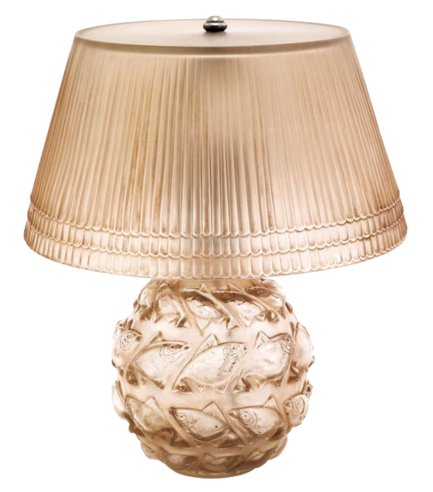 Lalique Camaret (Quatre Rangées de Poissons) table lamp