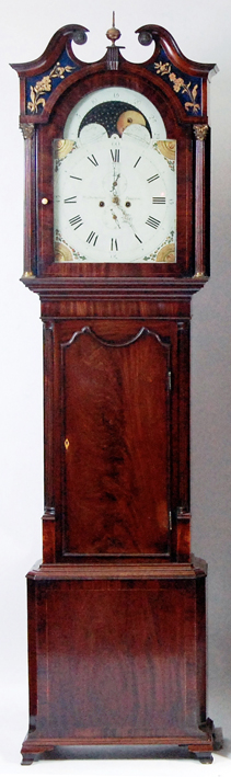 Mahogany eight-day painted dial clock