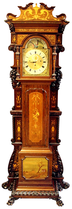 Edwardian rosewood longcase clock