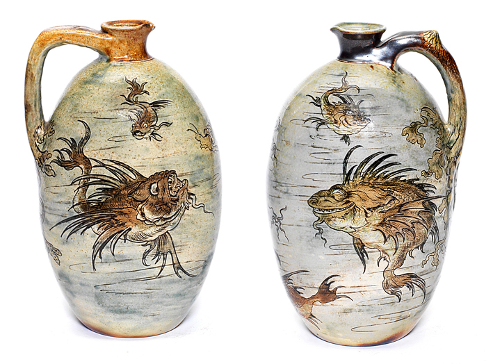 Martin Brothers flagons sold at Bonhams