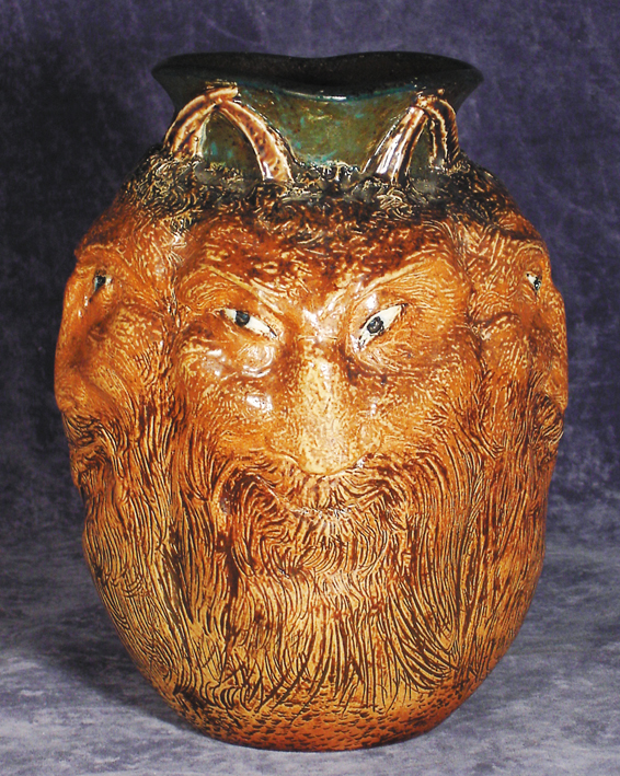 Martin Brothers satyr vase