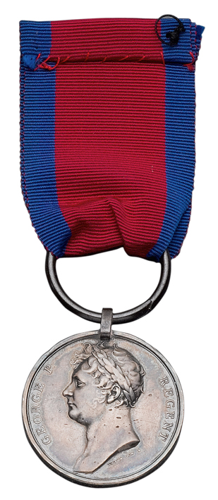 Waterloo Medal awarded to Captain Edwin Sandys