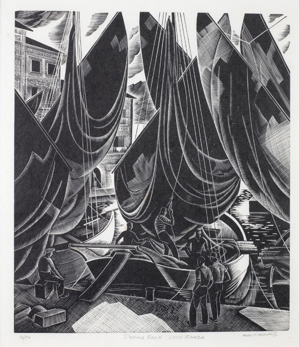 Drying Sails Lake Garda by Iain MacNab