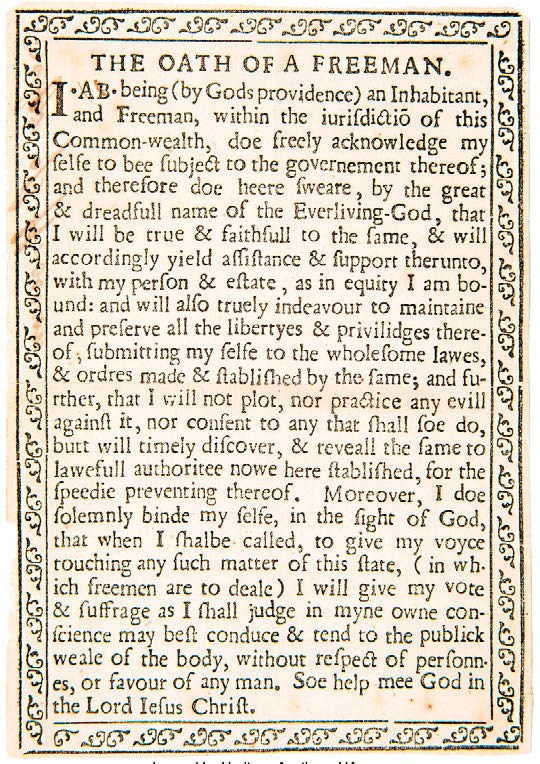 'The Oath of a Freeman'