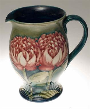 Walter Moorcroft jug in Waratah pattern