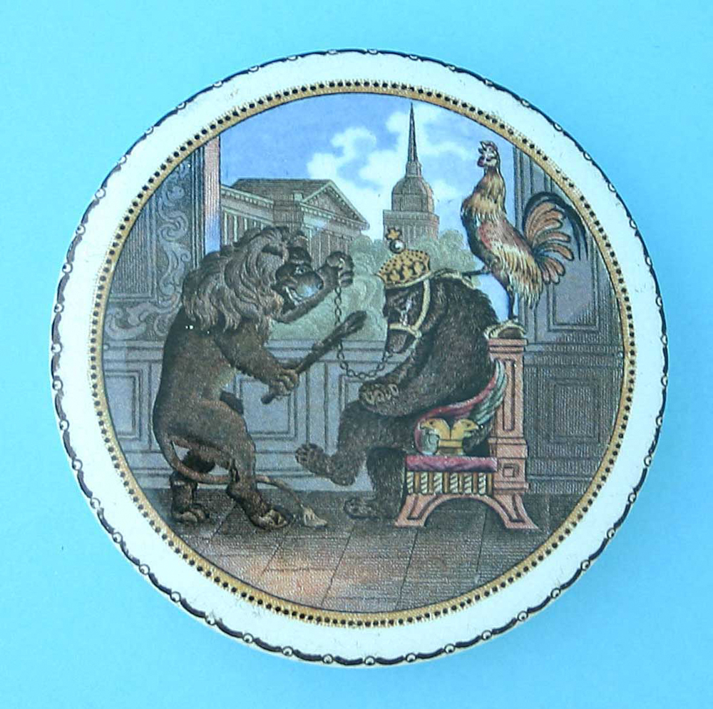 Bear, Lion and Cock pot lid