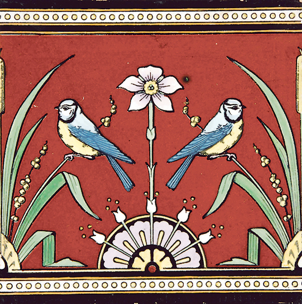 Minton China Works tile by Christopher Dresser