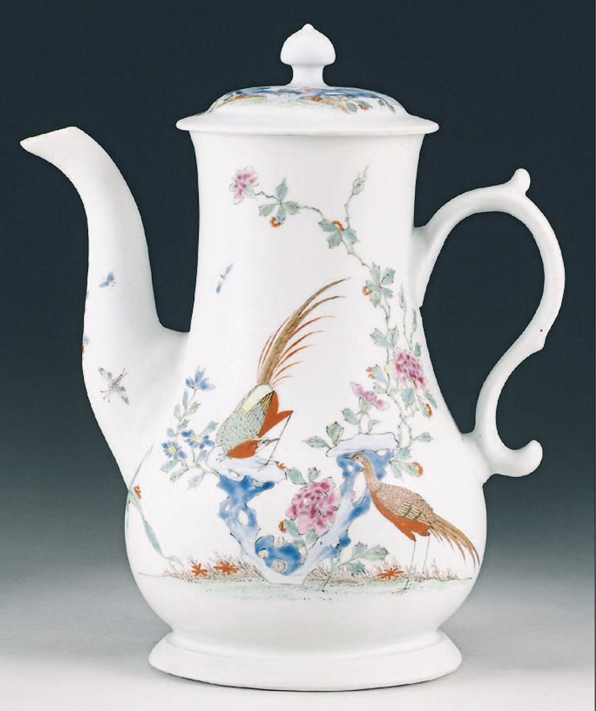 Worcester Porcelain Scratch Cross coffee pot