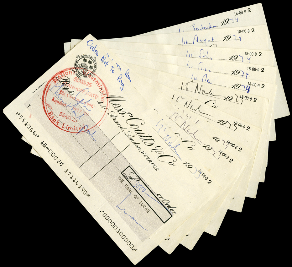 Lord Lucan cheques