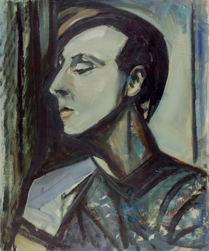 Saunders Fine Art painting at Midcentury Modern fair