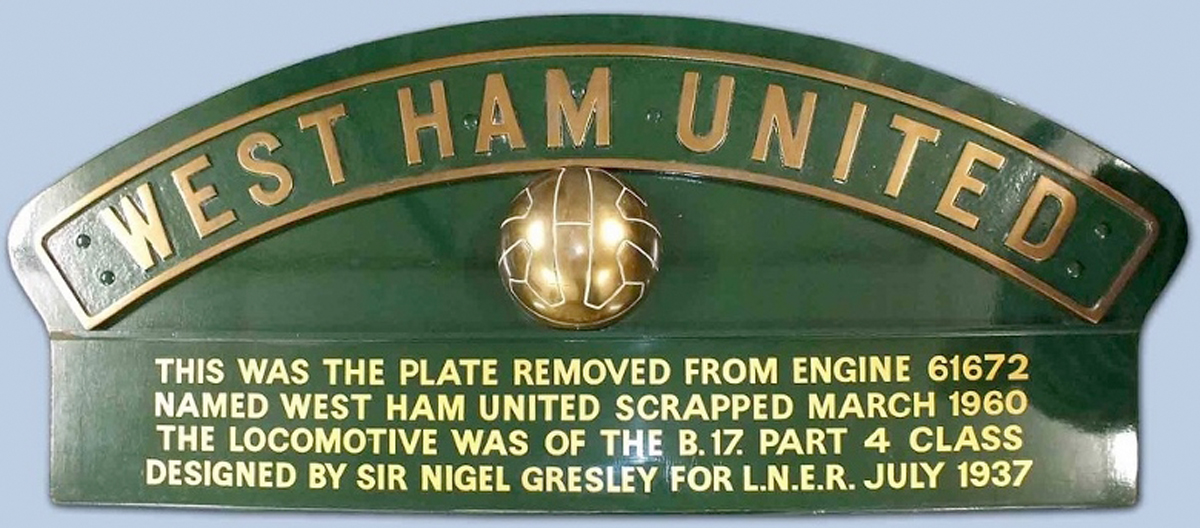 West Ham locomotive nameplate