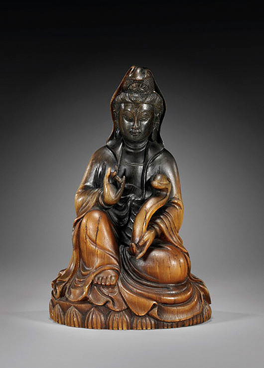 Rhino horn carving of Guanyin