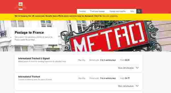Royal Mail website