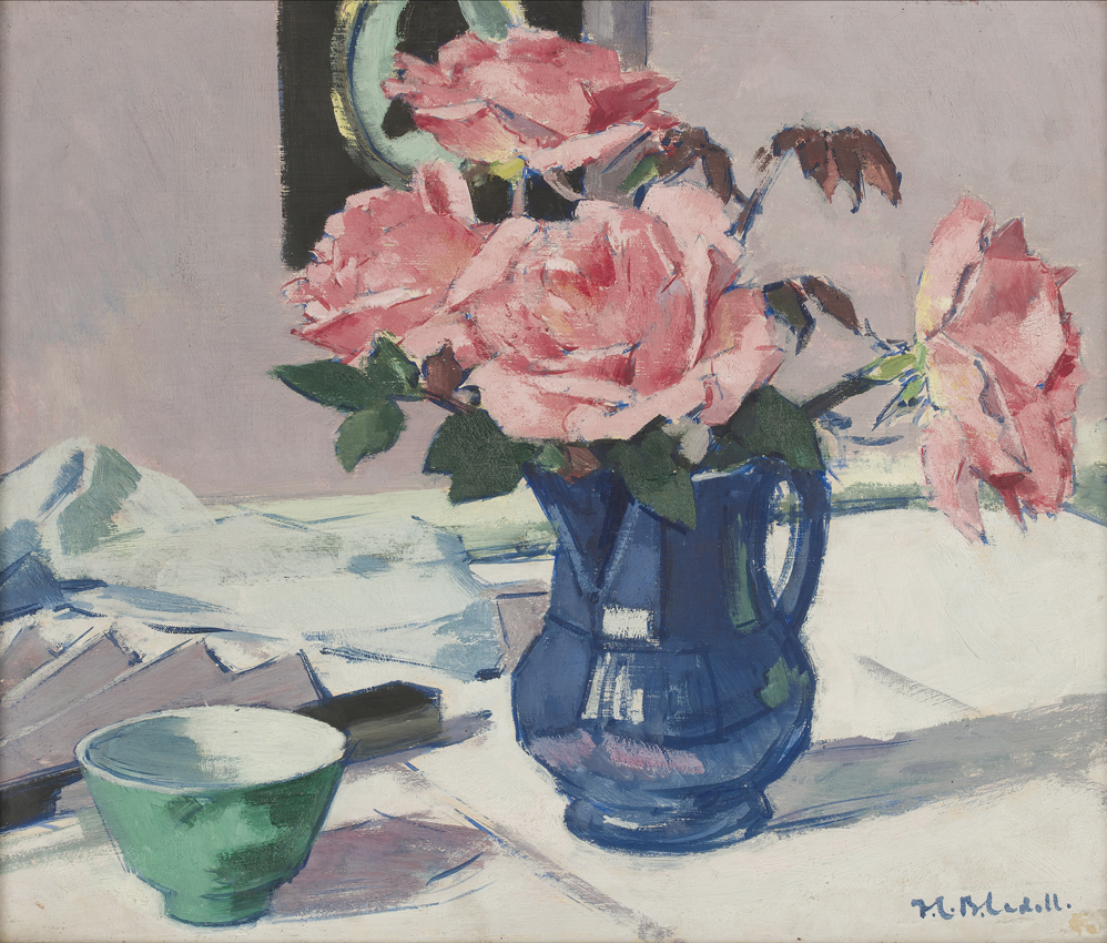 A still life of roses by FCB Cadell