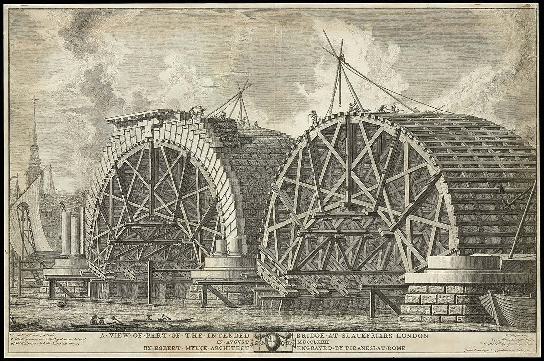 Blackfriars Bridge under construction
