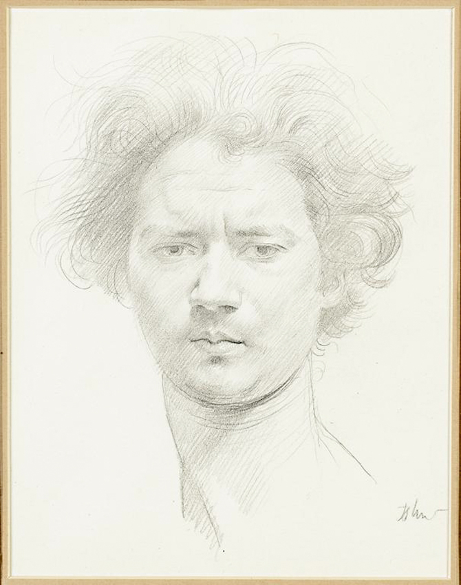 Augustus John drawing of Jacob Epstein