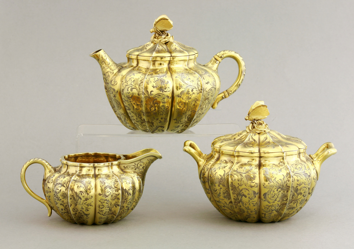 silver gilt teaset at sworders