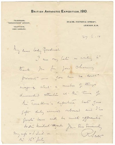 Letter from Robert Falcon Scott