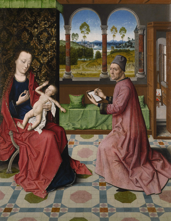 St Luke Drawing the Virgin and Child is attributed to the workshop of Dieric Bouts the Elder