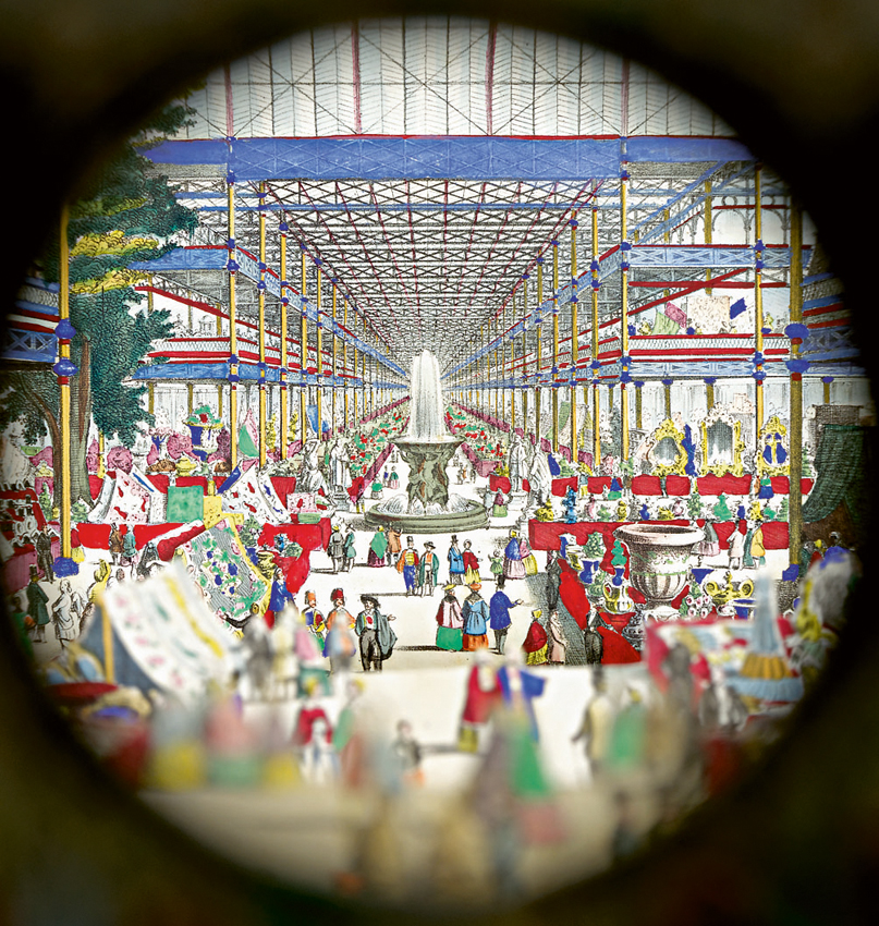 Peepshow view of the Interior of the Crystal Palace in London, German, 1851 during teh Great Exhibition (c) Victoria and Albert Museum, London. Photographer - Dennis Crompton.jpg