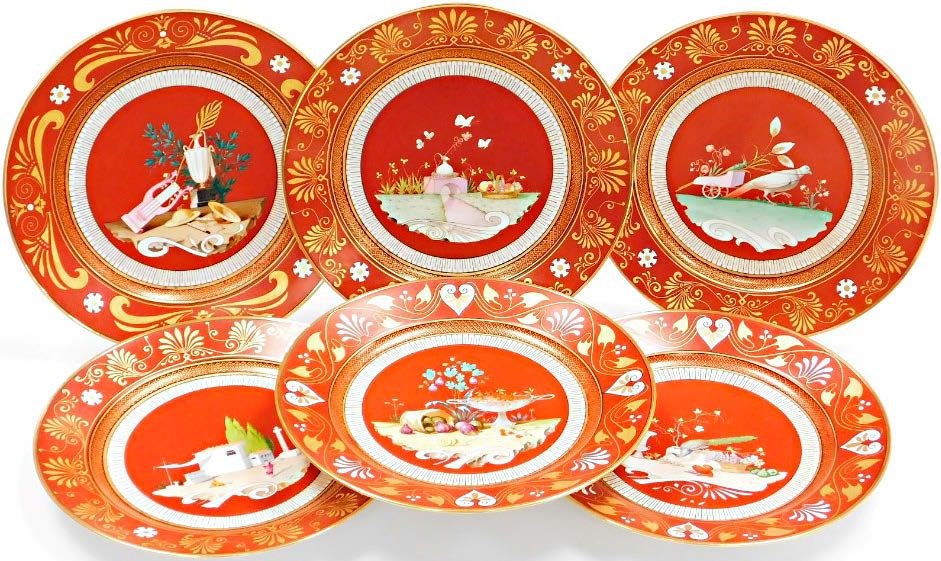 Six Sèvres plates