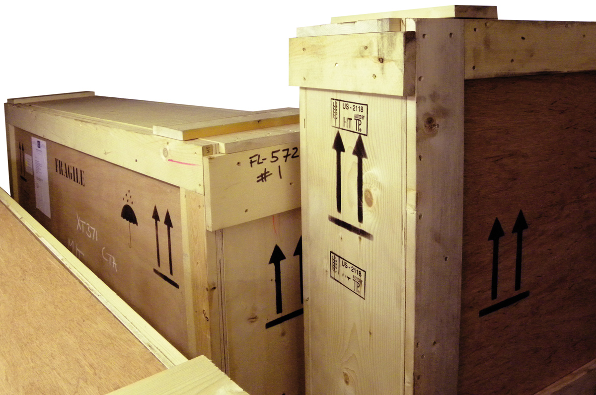 Christie's packing crates