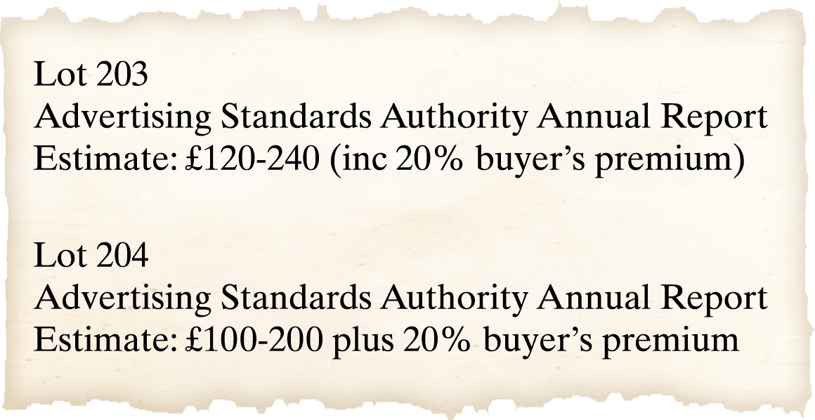 Catalogue auction buyers premium