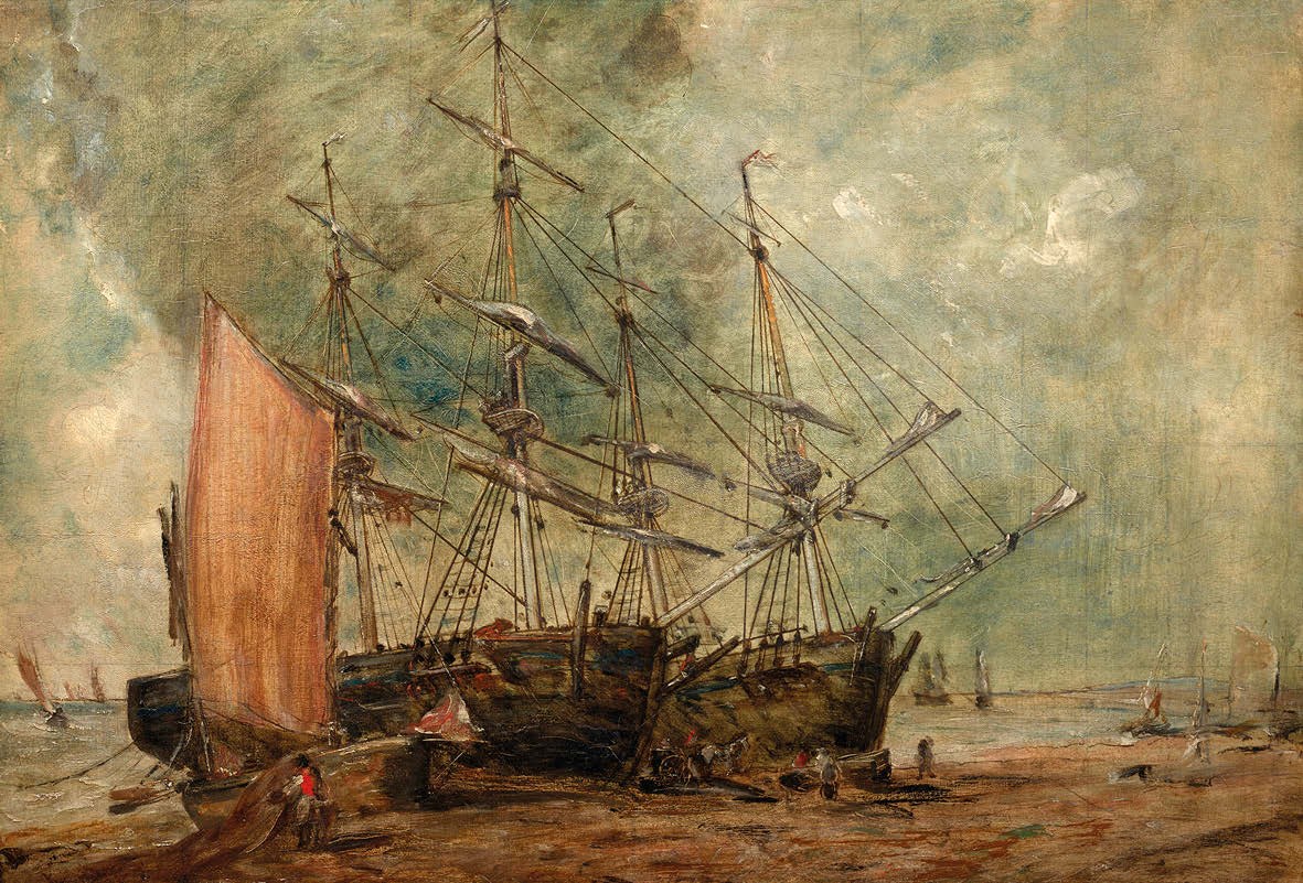 Constable's Colliers unloading on Hove Beach